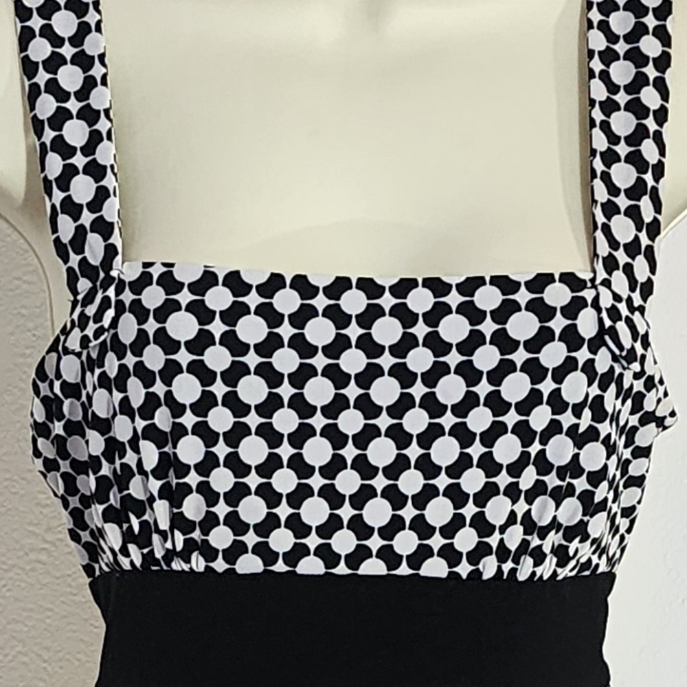My Michelle Dress Floral Geo Pattern Tie Back Black Size M - Picture 12 of 13